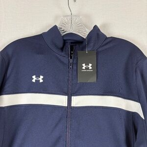 Under Armour, Zip Jacket Navy Blue/White Size L, Loose Fit NWT, NEW